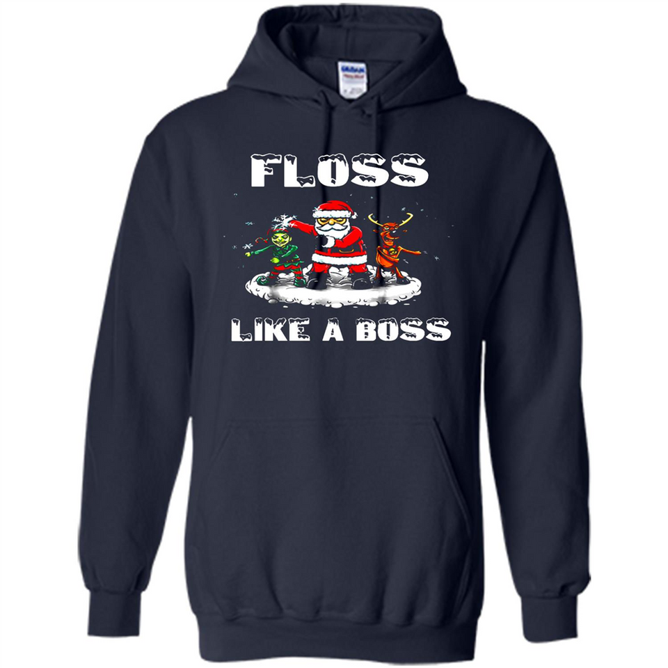 Floss Like A Boss Santa Flossing Dance Funny - Hoodie