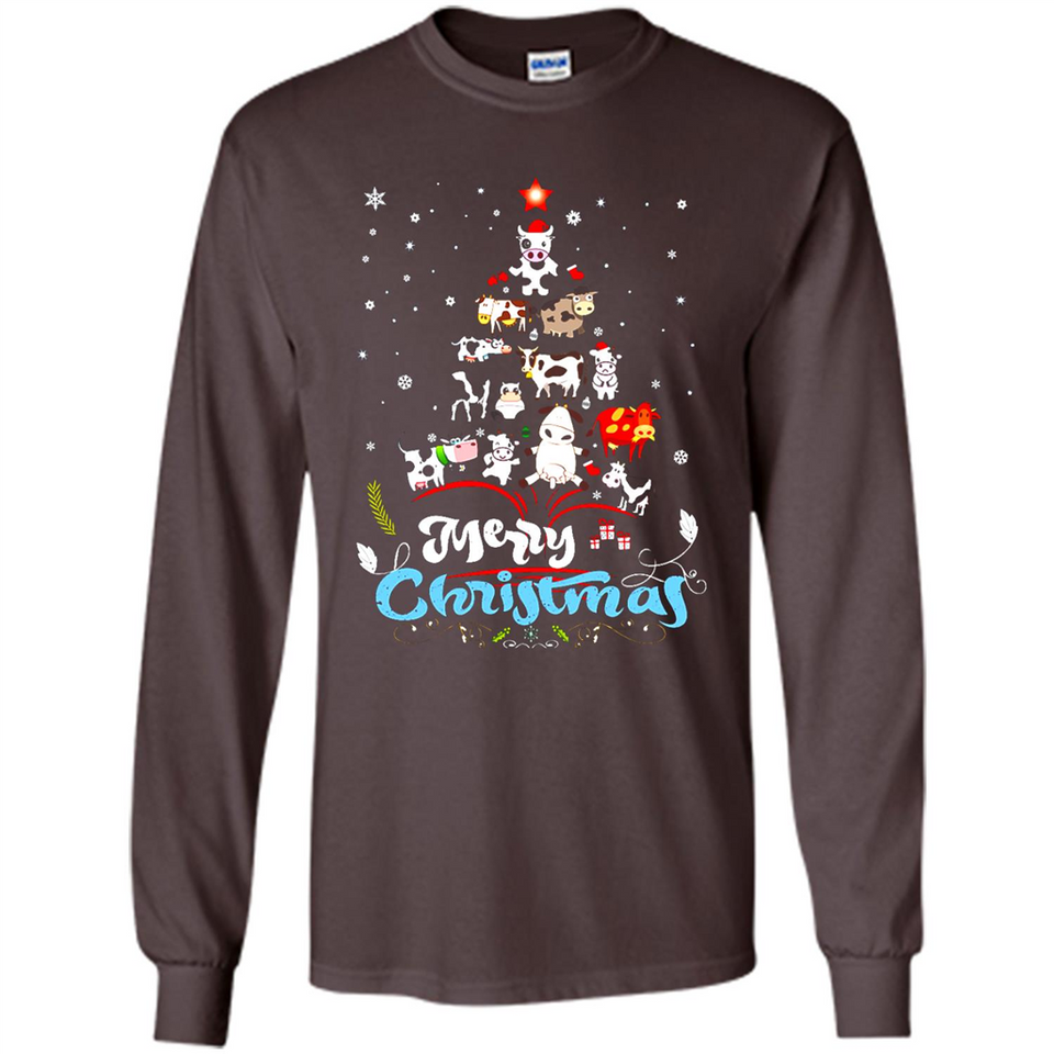 Christmas Ugly Sweater Animal Tree Pine Merry Christmas - Long Sleeve T-Shirt