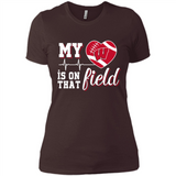 Wisconsin Badgers Football My Heart is on that Field - Ladies' Boyfriend T-Shirt