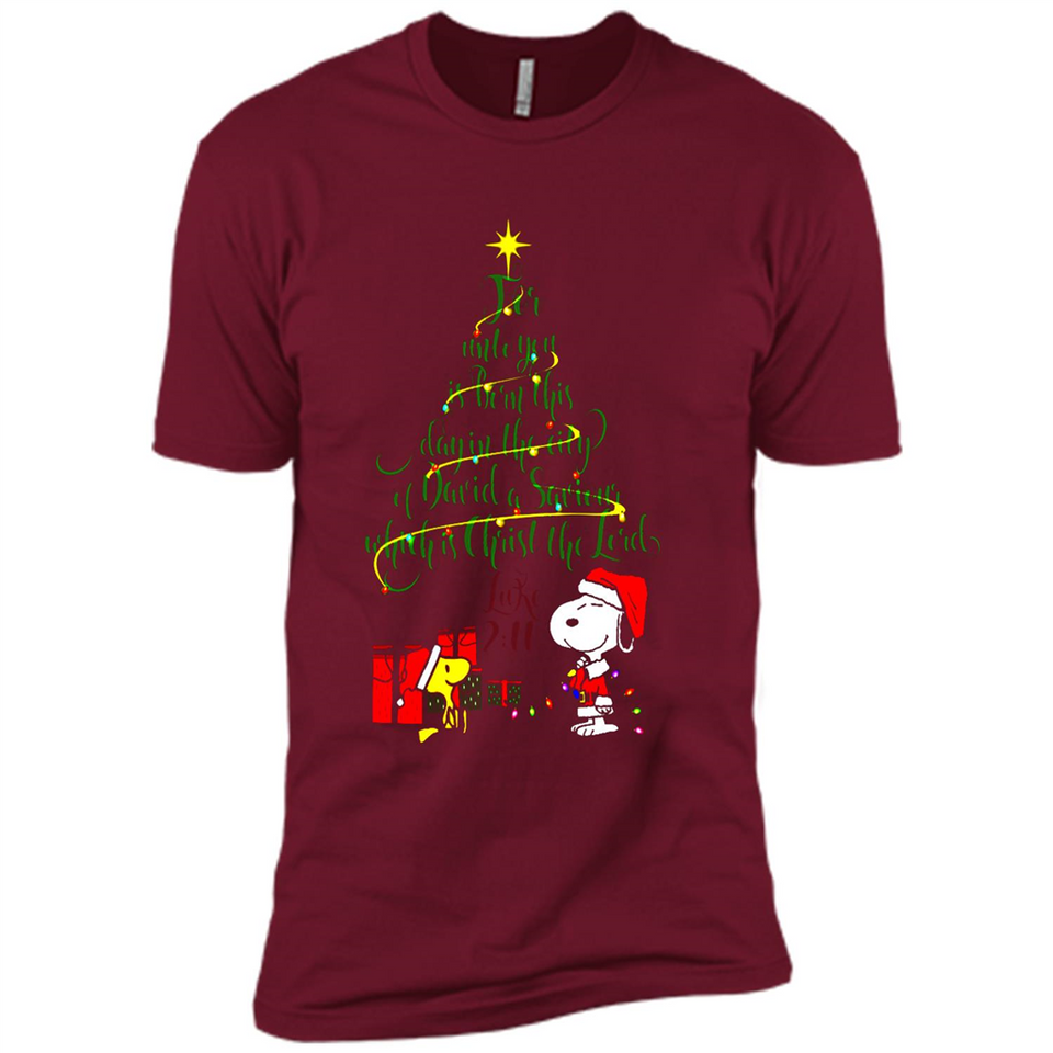 Snoopy Christmas Tree T-Shirt - Premium Short Sleeve T-Shirt
