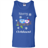 Cute Christmas Shirt Merry Christmas Snowflakes Owls Nest