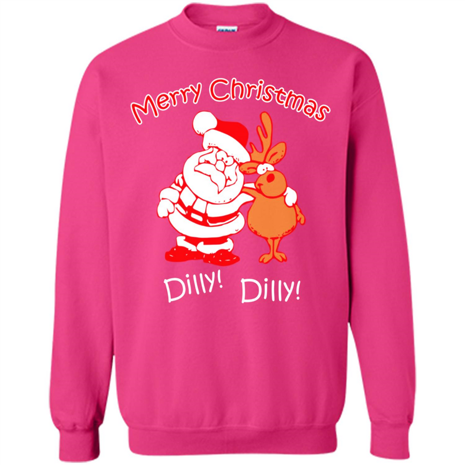 Christmas T-Shirt Santa And Reindeer Dilly Dilly - Sweatshirt