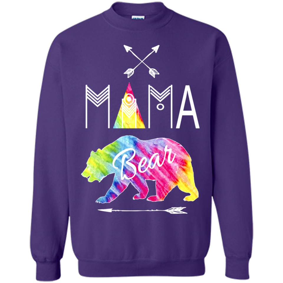 Mama Bear Shirt Tie Dye Family Vacation & Camping Tee - Sweatshirt