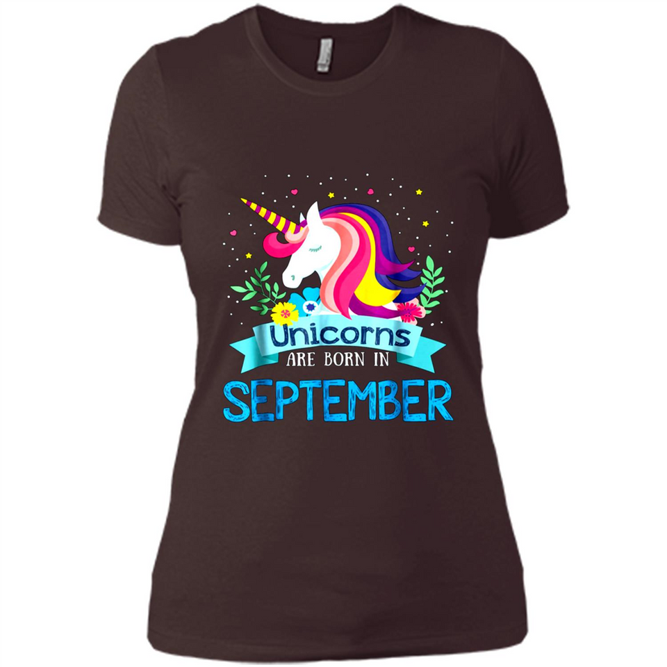 Unicorns are born in September Birthday Rainbow Gift Ladies Custom