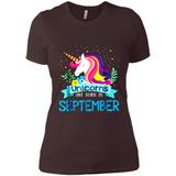 Unicorns are born in September Birthday Rainbow Gift Ladies Custom