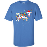 Christmas Lights Cow Wearing Santa Hat Funny Xmas Sweatshirt - Shirt