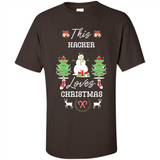 This Hacker Loves Christmas Tree Shirt with Snowman