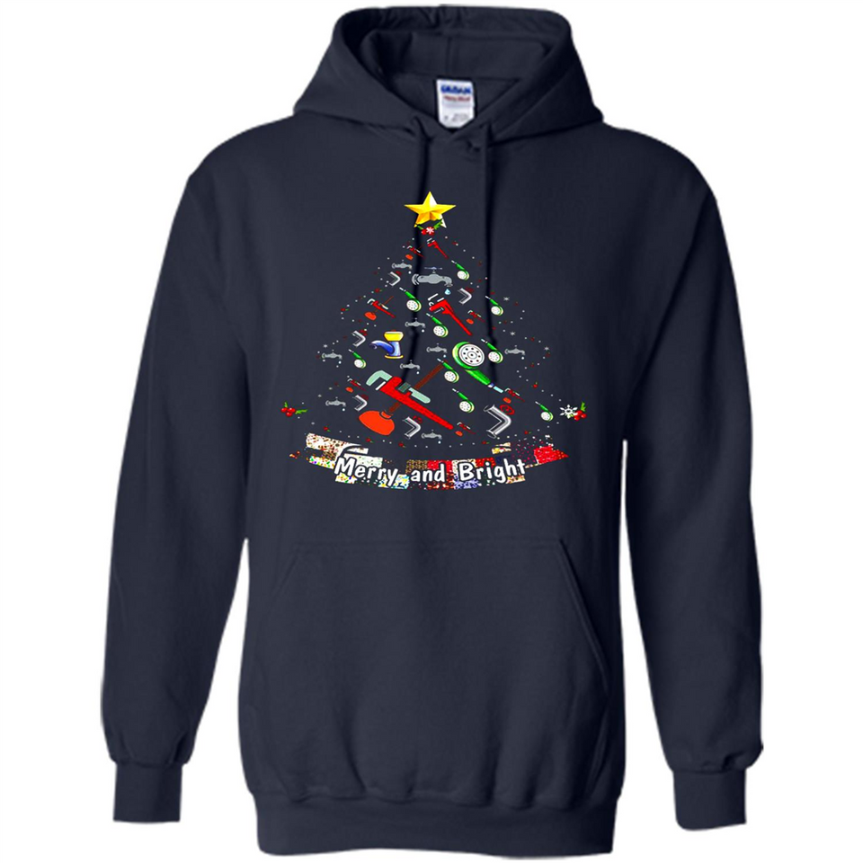 Merry And Bright Plumber Christmas Tree Shirt PINGPONG - Hoodie