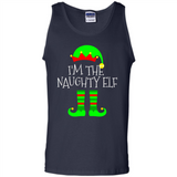 Matching Family Christmas Shirt Funny I'm The Naughty Elf Black mugs PINGPONG - Tank Top