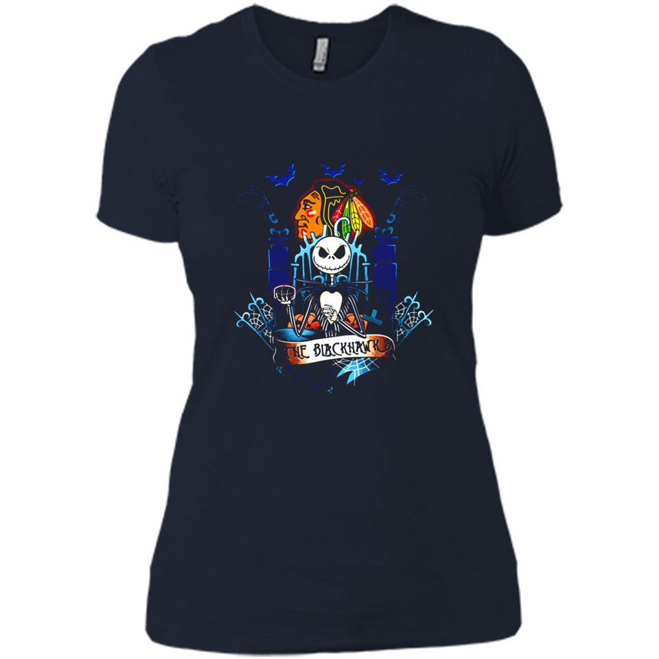 Chicago Blackhawks Halloween The Nightmare Before Christmas - Ladies' Boyfriend T-Shirt