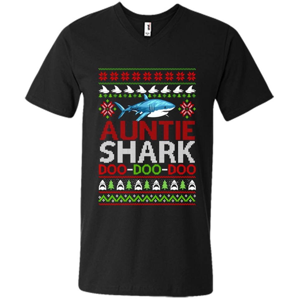 Auntie shark Doo Doo Doo Christmas - Men's V-Neck