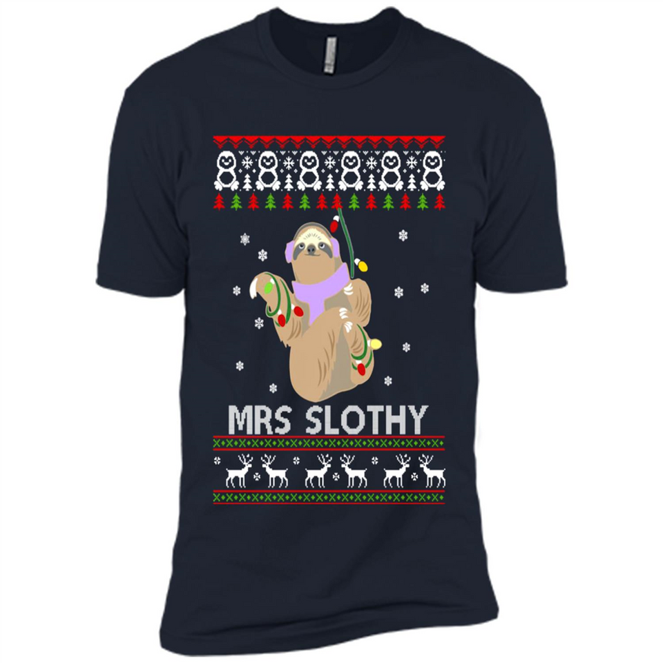 Mrs Slothy Christmas - Premium Short Sleeve T-Shirt