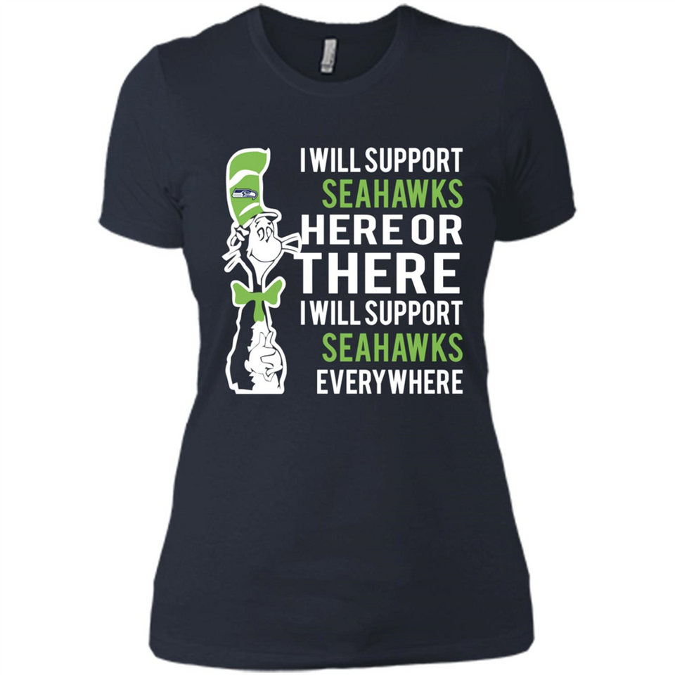 Shirt For Dr Seuss Cat And Seattle Seahawks Fans - Ladies' Boyfriend T-Shirt