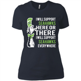 Shirt For Dr Seuss Cat And Seattle Seahawks Fans - Ladies' Boyfriend T-Shirt