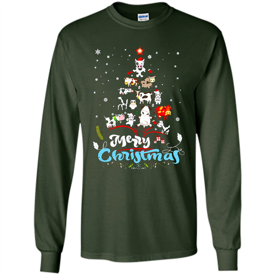 Christmas Ugly Sweater Animal Tree Pine Merry Christmas - Long Sleeve T-Shirt
