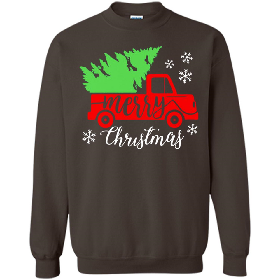 Vintage Christmas Classic Truck T-Shirt with Snow and Tree
