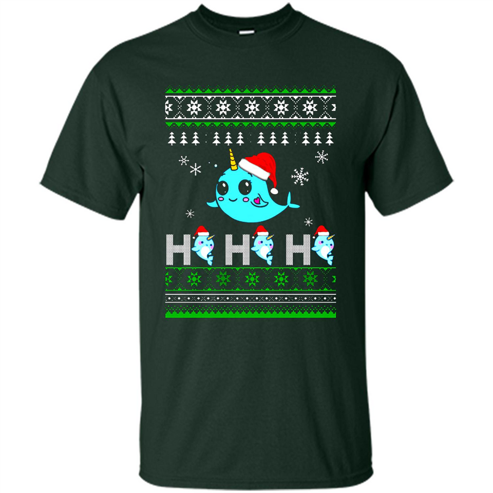 Narwhal christmas sweatshirt hoodie long PINGPONG - Shirt