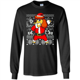 Dabbing Poodle Santa Christmas Holiday Sweatshirt - Long Sleeve T-Shirt
