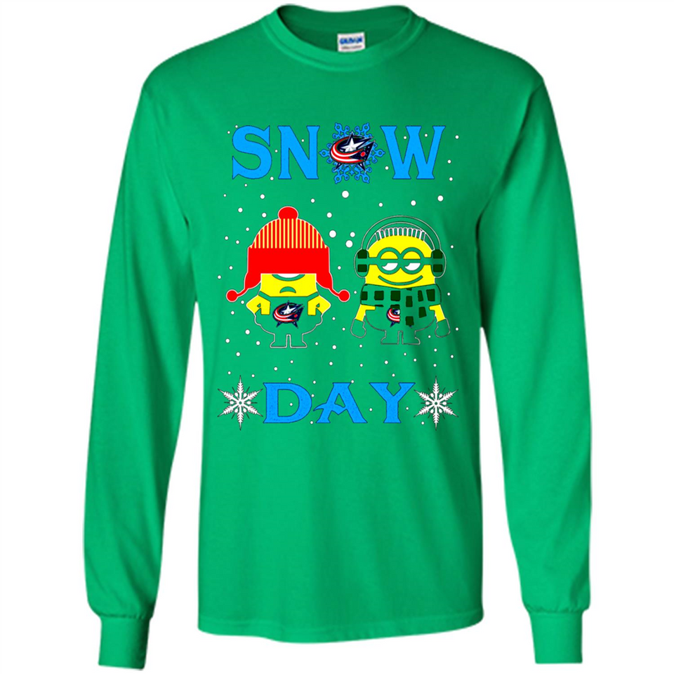 Snow Day Shirt For Columbus Blue Jackets Vs Minion Fans pingpong