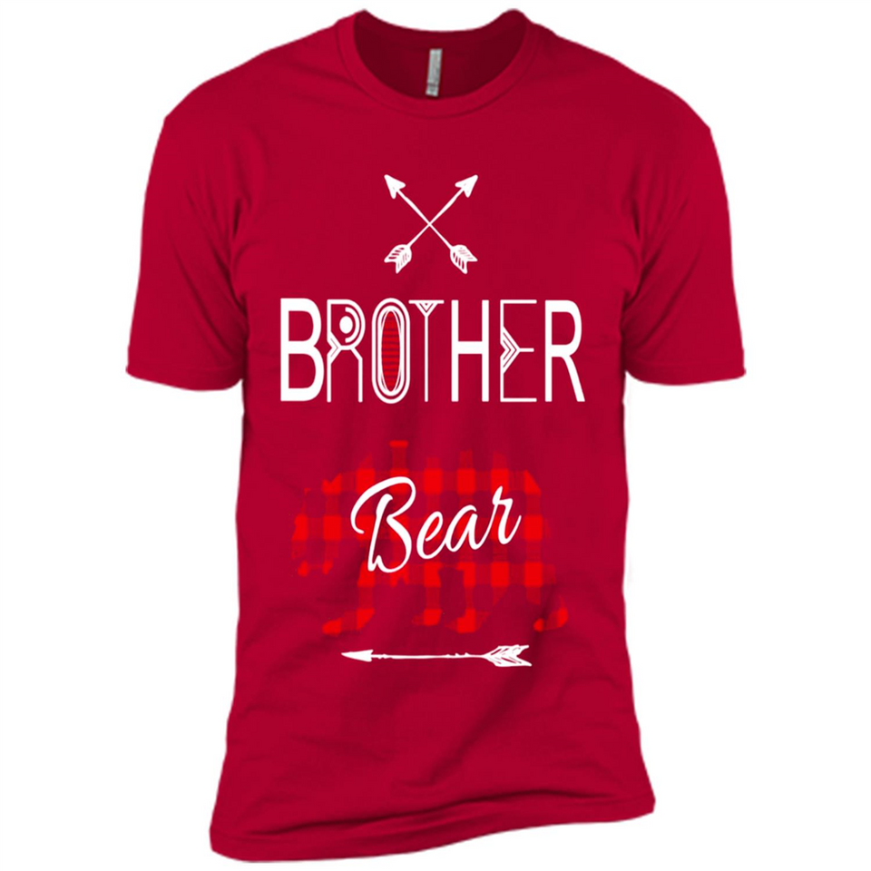 Brother Shirt Buffalo Plaid Family Camping Bear Tee - Premium Short Sleeve T-Shirt