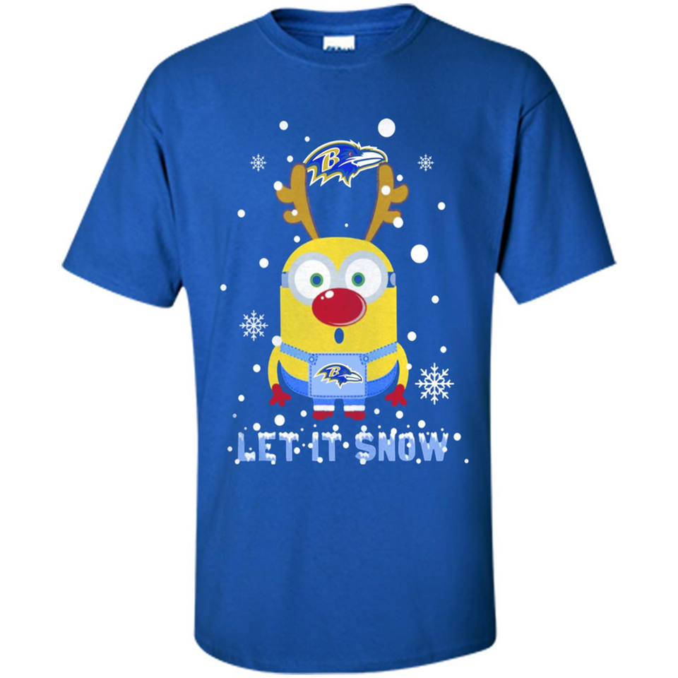 Minion Baltimore Ravens Ugly Christmas Sweater Let it Snow - Shirt