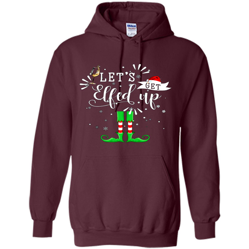 Let's Get Elfed Up Funny Drinking Wine Christmas Elf PINGPONG