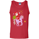 Distressed Retro Santa Riding Unicorn - Tank Top
