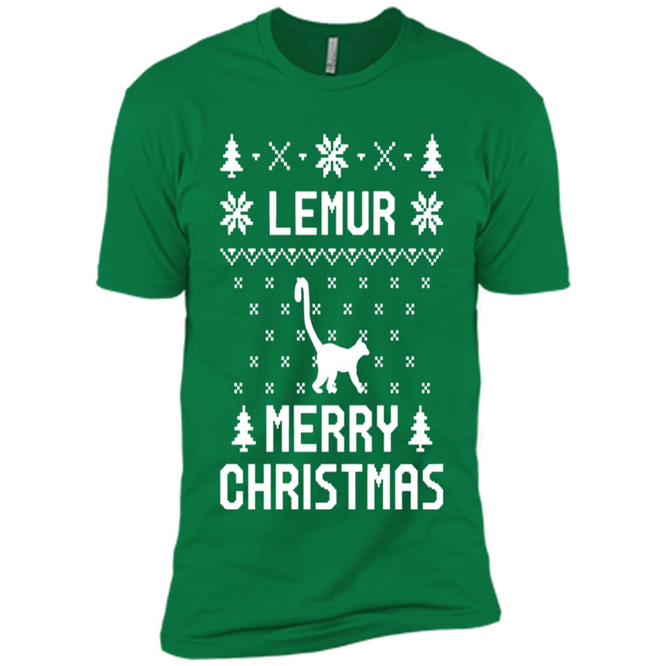 Vintage Tee For Women Men Graphic Shirts Lemur Ugly Christmas Sweater - Premium Short Sleeve T-Shirt