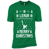 Vintage Tee For Women Men Graphic Shirts Lemur Ugly Christmas Sweater - Premium Short Sleeve T-Shirt