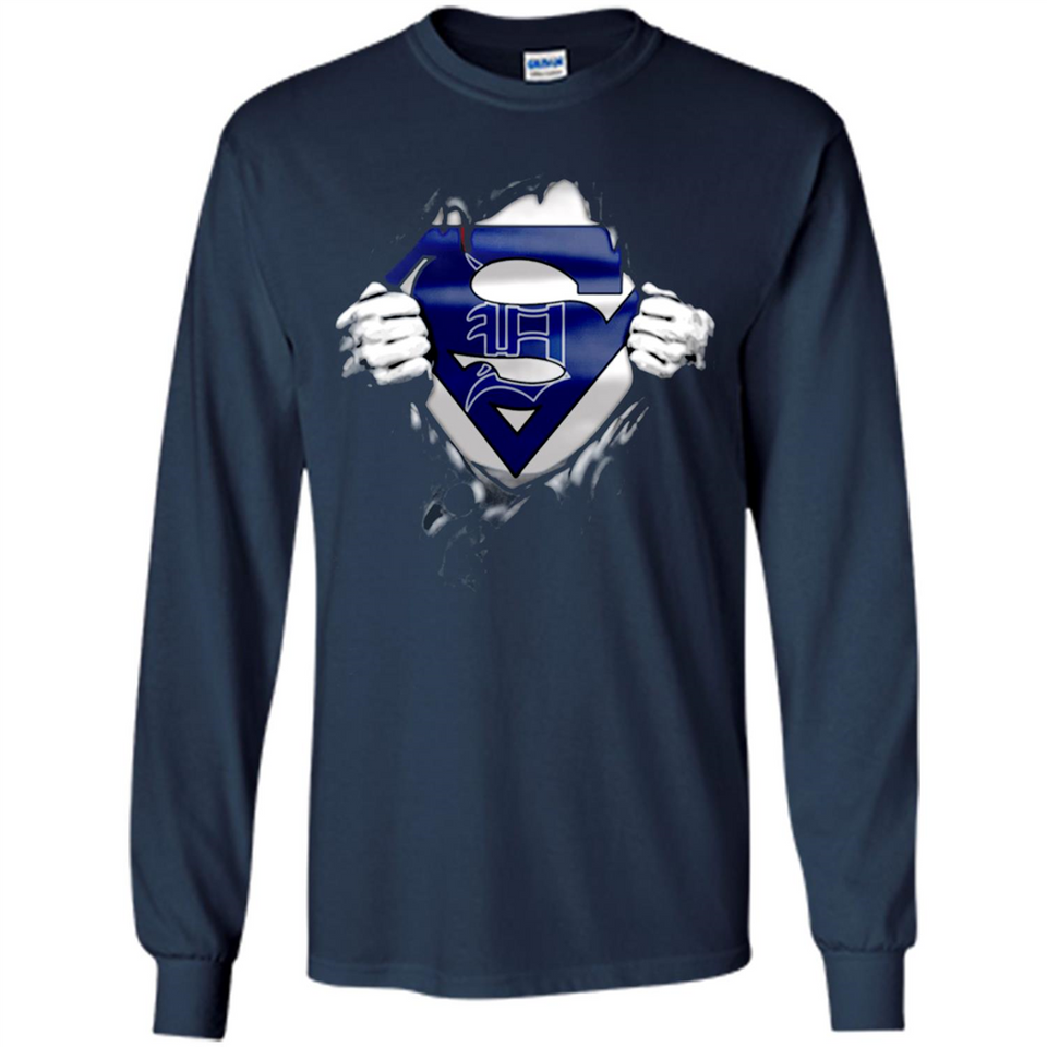Detroit Tigers And Superman Fans - Long Sleeve T-Shirt