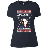 All I want for Christmas is Dean Winchester sweater - Ladies' Boyfriend T-Shirt
