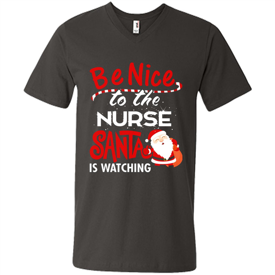 Be Nice To Nurse Santa Is Watching - Men's V-Neck