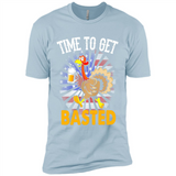Time To Get Basted Funny Turkey Beer Thanksgiving - Premium Short Sleeve T-Shirt