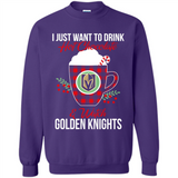 I Just Want To Drink Hot Chocolate & Watch Vegas Golden Knights Ugly Christmas Sweater PINGPONG