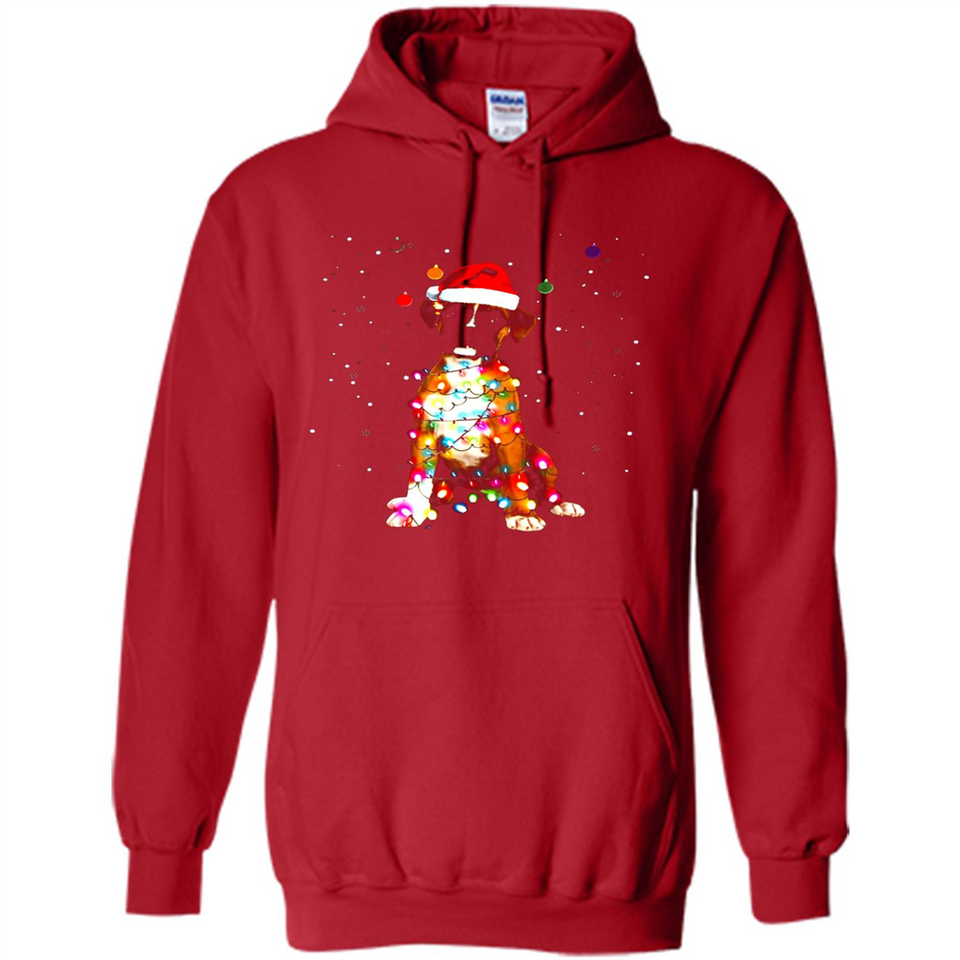 Christmas Lights Boxer Dog Funny Xmas Sweatshirt - Hoodie