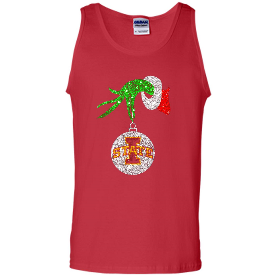 Amazing Iowa State Cyclones Glitter Grinch Monogram Ornament Christmas Gift - Tank Top