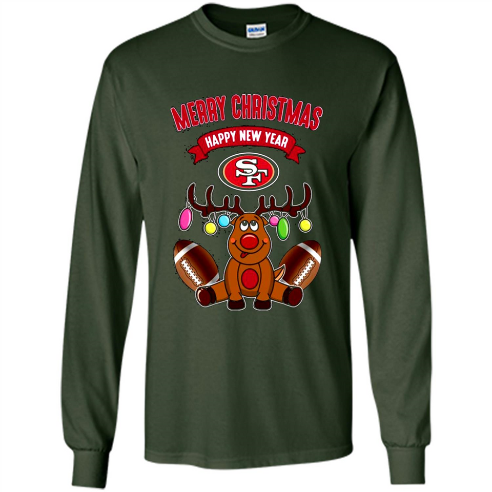 San Francisco 49ers NFL Reindeer Funny Merry Christmas And Happy New Year