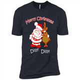 Christmas T-Shirt Santa And Reindeer Dilly Dilly - Premium Short Sleeve T-Shirt