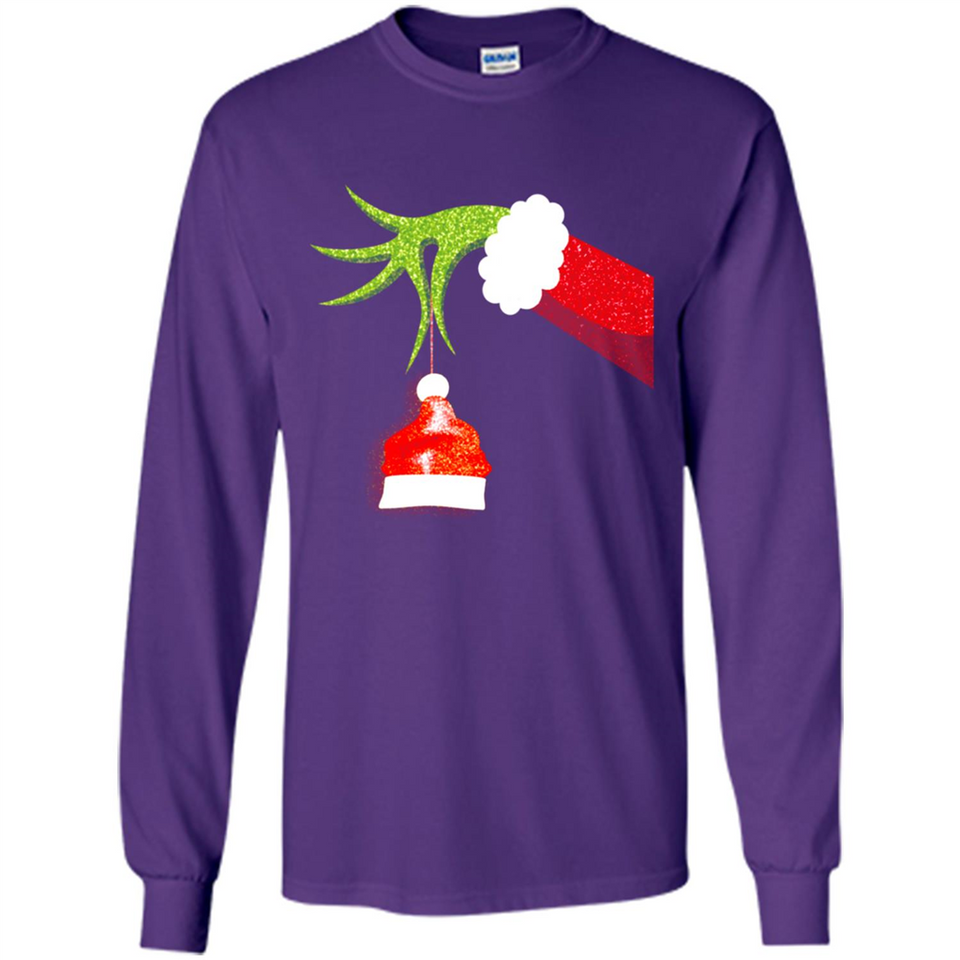 Funny Grinch Hand Holding Santa Hat Ornament Christmas PING PONG