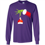 Funny Grinch Hand Holding Santa Hat Ornament Christmas PING PONG