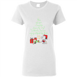Snoopy Merry Christmas with Christmas tree T-Shirt - Ladies Short-Sleeve