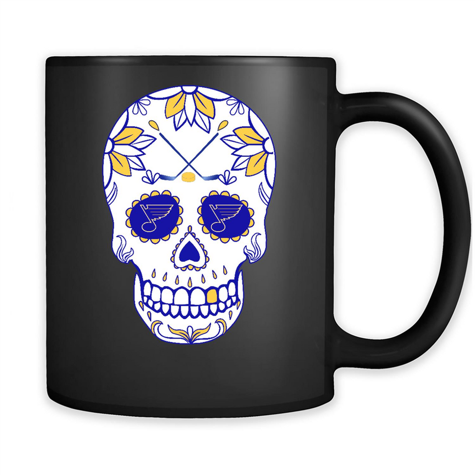 St. Louis Blues Hockey Sugar Skull Day of the Dead