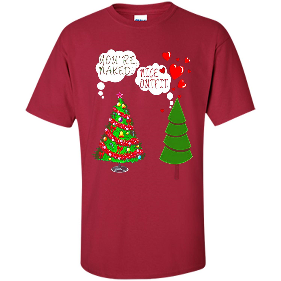 Fir Loves Christmas Tree Funny Undecorated Joke - Shirt