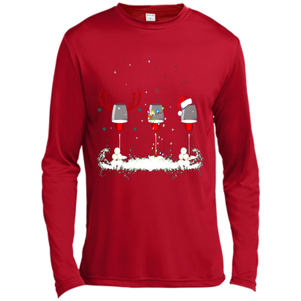 Christmas Red Wine - Merry Xmas T-Shirt - Canvas Long Sleeve T-Shirt