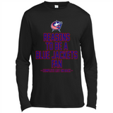Reasons to be a Columbus Blue Jackets Fan Complete List on Back - Canvas Long Sleeve T-Shirt