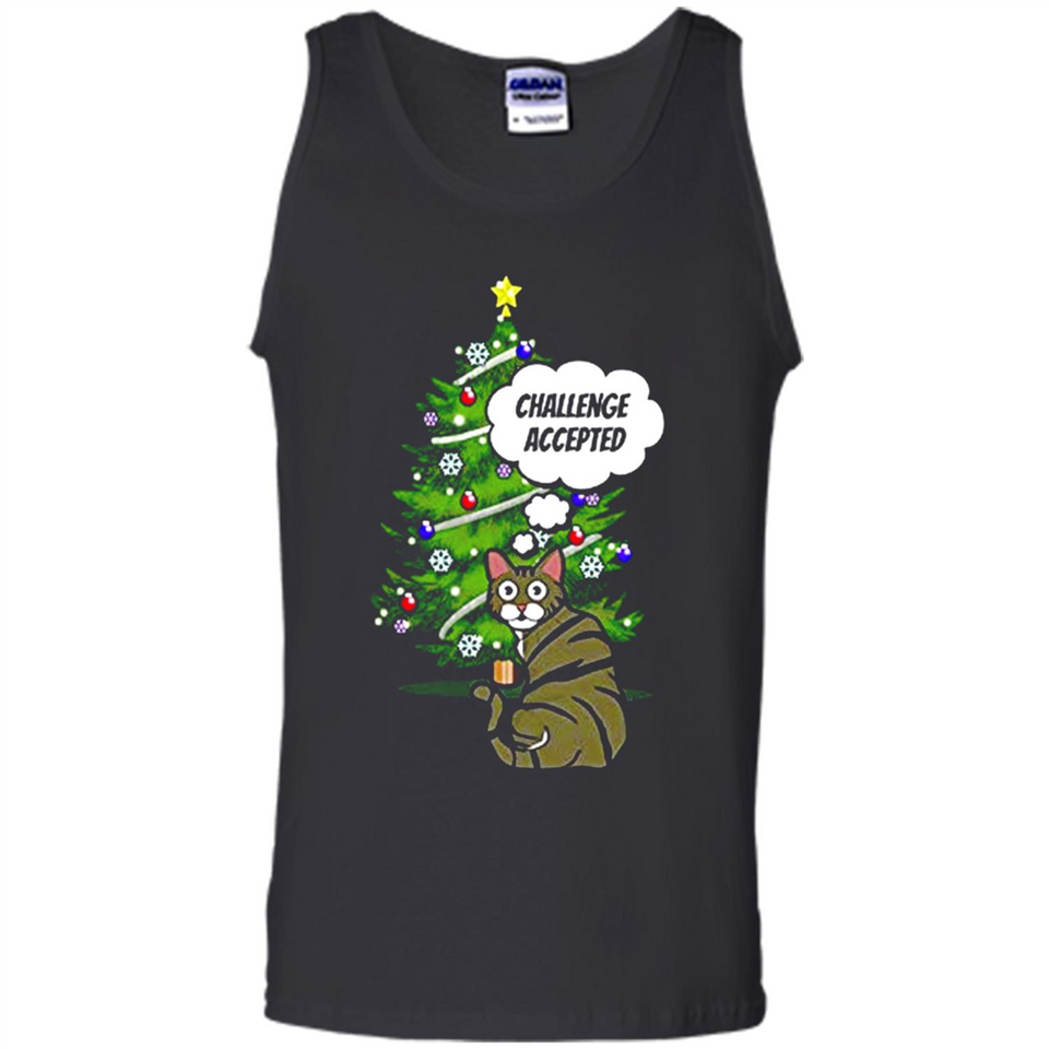 Christmas Tree Cat Long Sleeve Christmas Shirt for Cat Lover - Tank Top