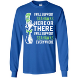 Shirt For Dr Seuss Cat And Seattle Seahawks Fans - Long Sleeve T-Shirt