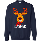 Dasher Reindeer Santa Claus Funny Xmas Holiday T-Shirt - Sweatshirt