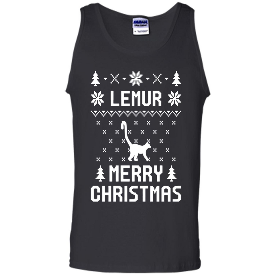 Vintage Tee For Women Men Graphic Shirts Lemur Ugly Christmas Sweater - Tank Top