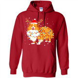 Christmas Lights Shetland Sheepdog Wearing Santa Hat Funny Xmas - Hoodie